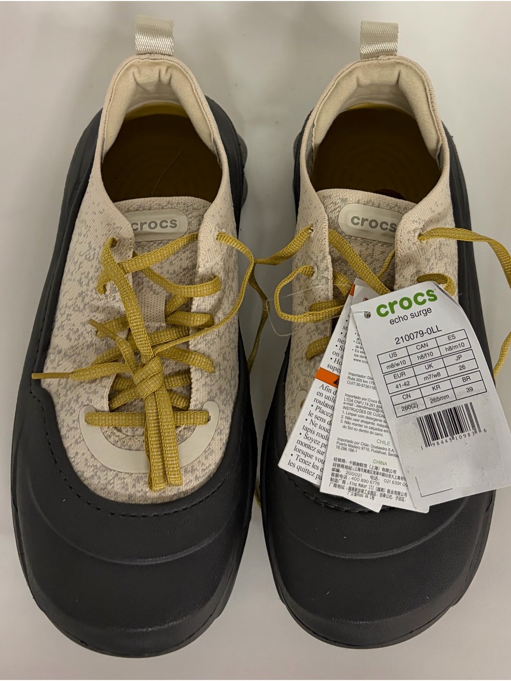 Crocs Echo Surge Almod Tint Casual Shoes Mens 8/Womens 10 Lifestyle 210079-0LL